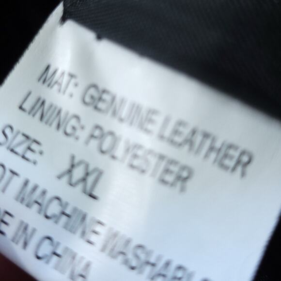 UB Leather Army Bomber Jacket Men XXL, Black, Army Patch, Zip Up Coat Men - Picture 8 of 8